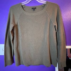 Talbots Olive Green Cable Knit Thick Yarn Sweater